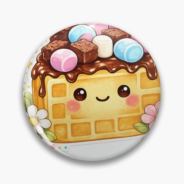 Item preview, Cute Kawaii Waffle Dessert Illustration designed and sold by SIL-STUDIO .