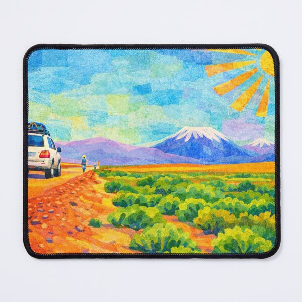 Item preview, Endless Roads to reach the Snowy Peaks, Bolivian Landscape, Mixed Media Digital Collage designed and sold by SWSandraWechner.
