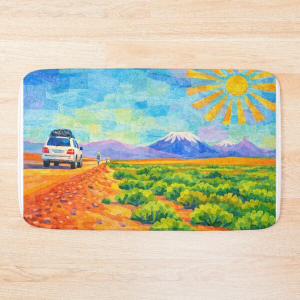 Item preview, Endless Roads to reach the Snowy Peaks, Bolivian Landscape, Mixed Media Digital Collage designed and sold by SWSandraWechner.