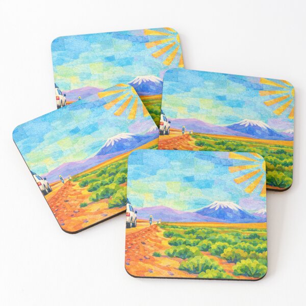 Item preview, Endless Roads to reach the Snowy Peaks, Bolivian Landscape, Mixed Media Digital Collage designed and sold by SWSandraWechner.