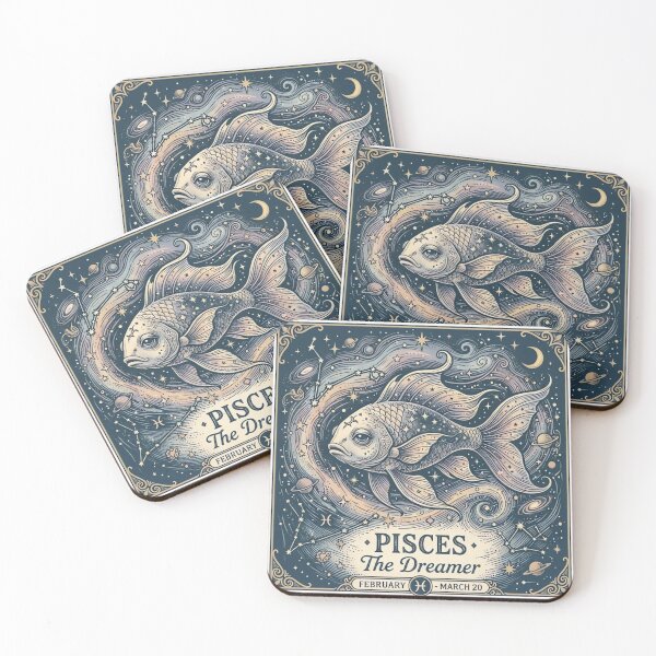 Item preview, Vintage Pisces Zodiac Fish Dreamy Cosmic Ocean Illustration designed and sold by urbinet.