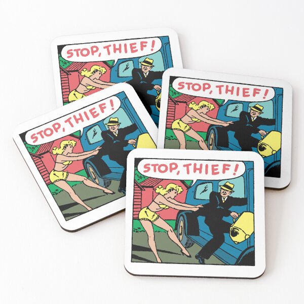 Item preview, Stop Theif! Blonde Bombshell Classic Pin Up Old Time Gangster Pop Art designed and sold by wmxdesign.
