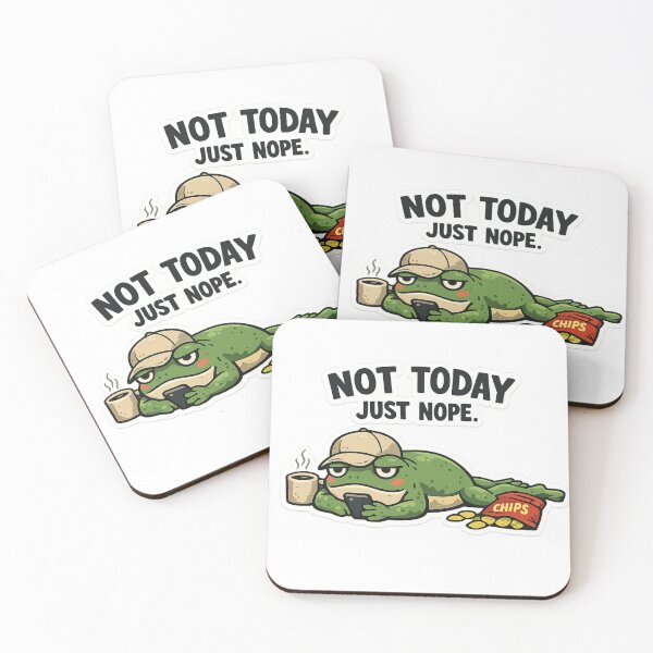 Item preview, Not Today Just Nope Funny Frog Meme Lazy Mood Sticker designed and sold by MyTutina.