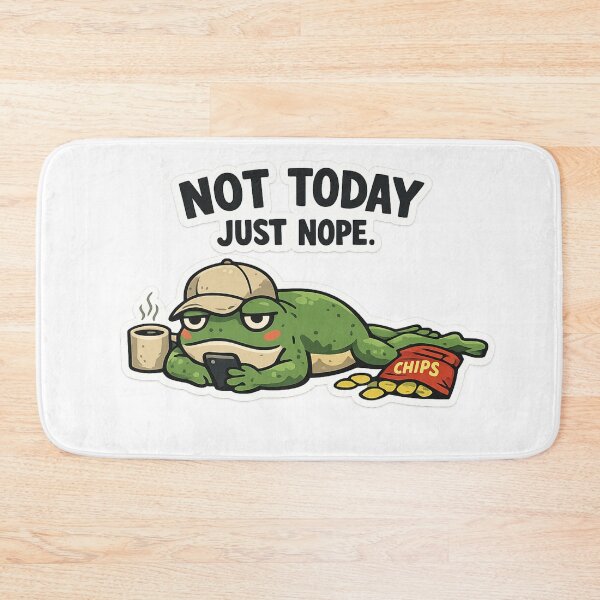 Item preview, Not Today Just Nope Funny Frog Meme Lazy Mood Sticker designed and sold by MyTutina.