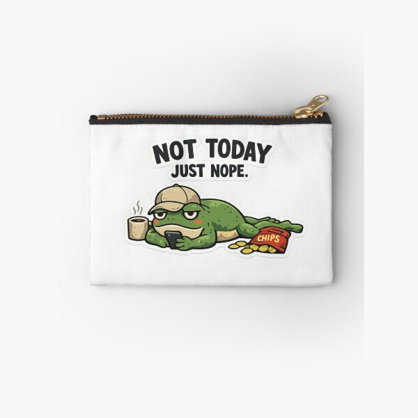 Item preview, Not Today Just Nope Funny Frog Meme Lazy Mood Sticker designed and sold by MyTutina.