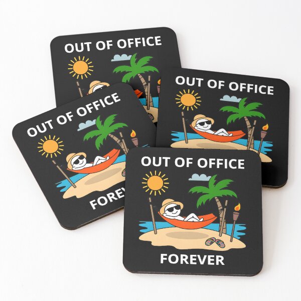 Item preview, Out Of Office Forever: Vacation Beach Relaxation Retirement Humor Tropical Summer Sunset Palm Clipart designed and sold by NewaveBoutique.