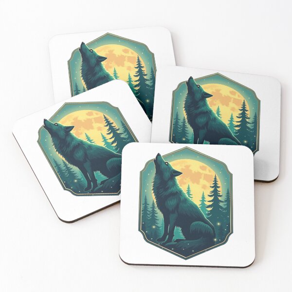 Item preview, Emerald Wolf Spirit in the Golden Forest designed and sold by GreenDreamArt.