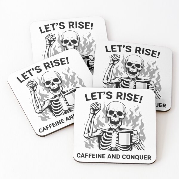 Item preview, Let’s Rise – Caffeine and Conquer Skeleton designed and sold by NoriudaR.