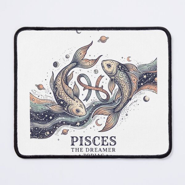 Item preview, Pisces Zodiac Twins Fish Celestial Dreamy Astrology Illustration designed and sold by urbinet.