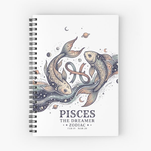 Item preview, Pisces Zodiac Twins Fish Celestial Dreamy Astrology Illustration designed and sold by urbinet.