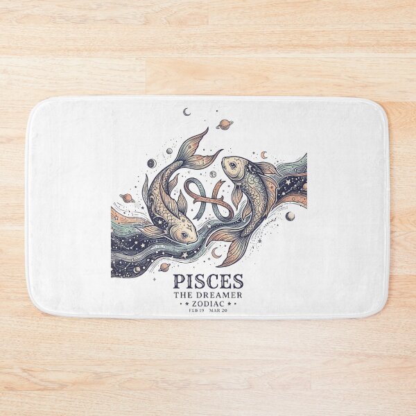 Item preview, Pisces Zodiac Twins Fish Celestial Dreamy Astrology Illustration designed and sold by urbinet.