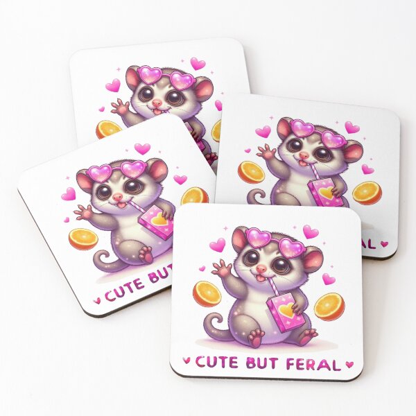 Item preview, Cute But Feral Slow Loris Pink Heart Sunglasses Juice Box Kawaii designed and sold by Hinata04.
