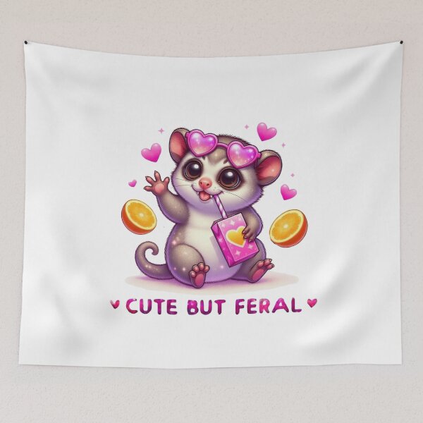 Item preview, Cute But Feral Slow Loris Pink Heart Sunglasses Juice Box Kawaii designed and sold by Hinata04.