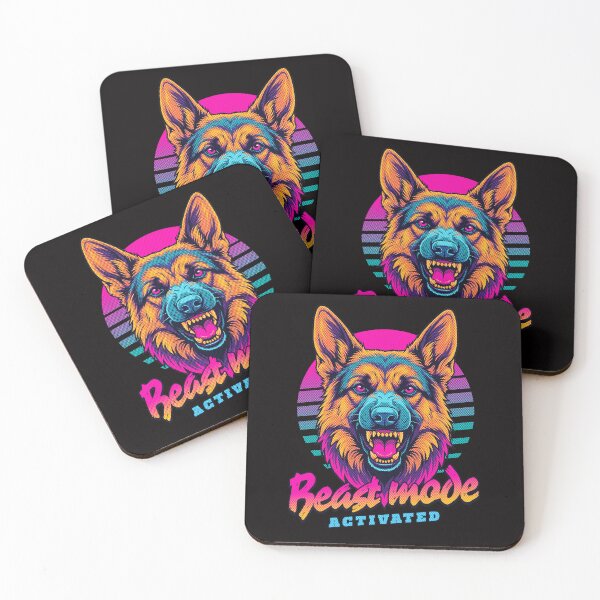 Item preview, German Shepherd Beast Mode Activated – Neon Cyberpunk Dog Design designed and sold by PixelsPaws.