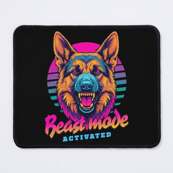 Item preview, German Shepherd Beast Mode Activated – Neon Cyberpunk Dog Design designed and sold by PixelsPaws.
