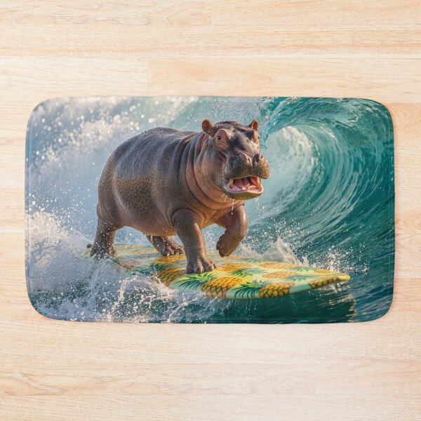 Item preview, Surfin' Hippo Rides the Waves designed and sold by Tridentulus.