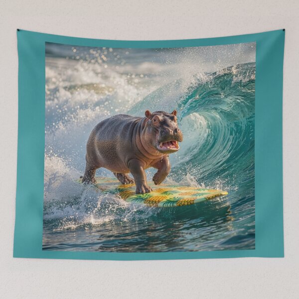 Item preview, Surfin' Hippo Rides the Waves designed and sold by Tridentulus.