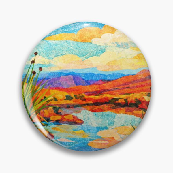 Artikelvorschau, Schilf umgibt eine idyllische Lagune, bolivianische Landschaft, digitale Mixed-Media-Collage entworfen und verkauft von SWSandraWechner.