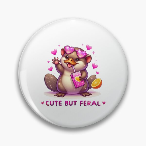 Item preview, Cute But Feral Platypus Pink Heart Sunglasses Juice Box Kawaii designed and sold by Hinata04.