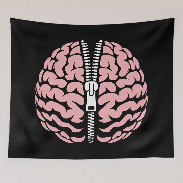 Item preview, Open Your Mind Brain Zipper designed and sold by SnappyPNG.