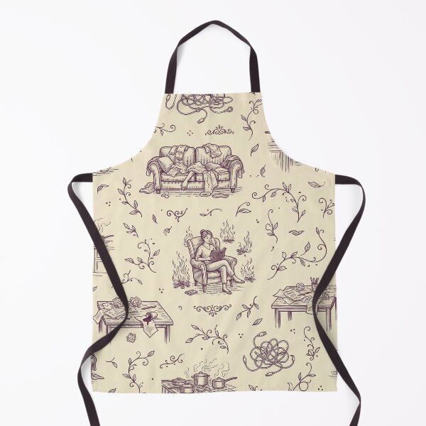 Item preview, Chaotic French Toile Domestic Comedy Pattern in Plum designed and sold by Seeding Serendipity.