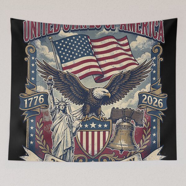 Item preview, America 250th Anniversary Flag Eagle & Liberty USA 250 Year designed and sold by JosephCTesterma.