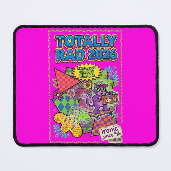 Item preview, Totally Rad 2026 Y2K Chaos Bloom Neon Cat Skateboard designed and sold by REAL IRISH GIFTS.