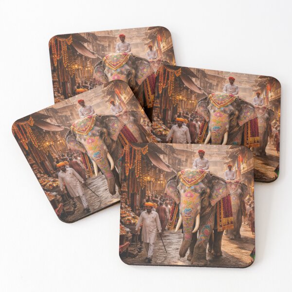 Item preview, Elephants Painted on a Traditional Street designed and sold by JuViRo.