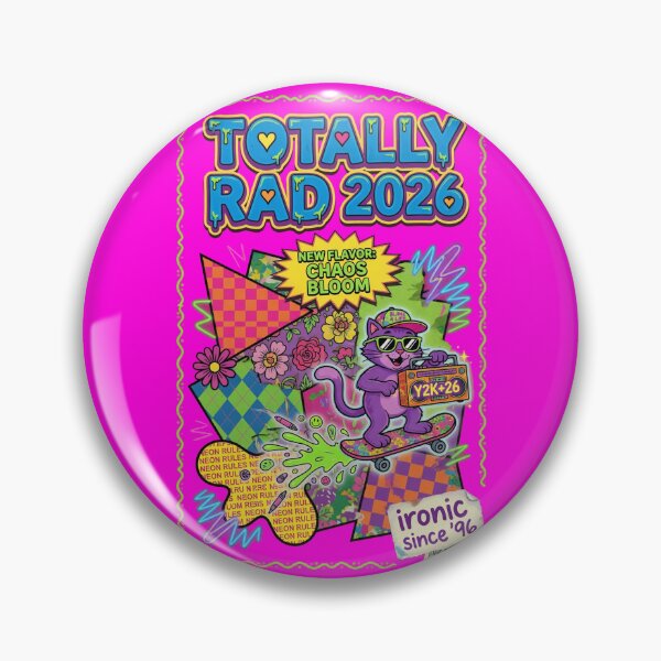 Item preview, Totally Rad 2026 Y2K Chaos Bloom Neon Cat Skateboard designed and sold by REAL IRISH GIFTS.