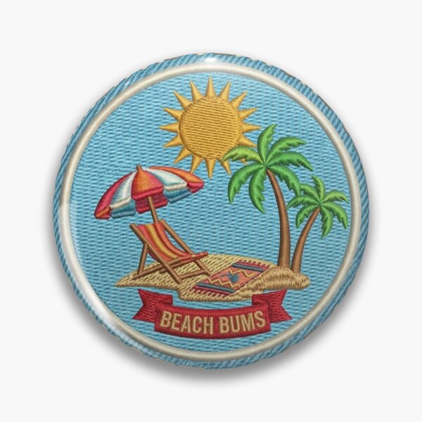 Item preview, Summer Adventure Club Beach Bums - Embroidered Beach and Summer Patch designed and sold by LexxiShopArtss.