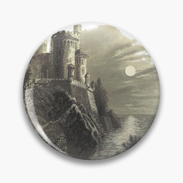 Item preview, Antique Lithograph of Seaside Fortress at Night designed and sold by Antique Science Press.