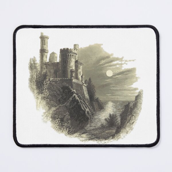 Item preview, Antique Lithograph of Seaside Fortress at Night designed and sold by Antique Science Press.