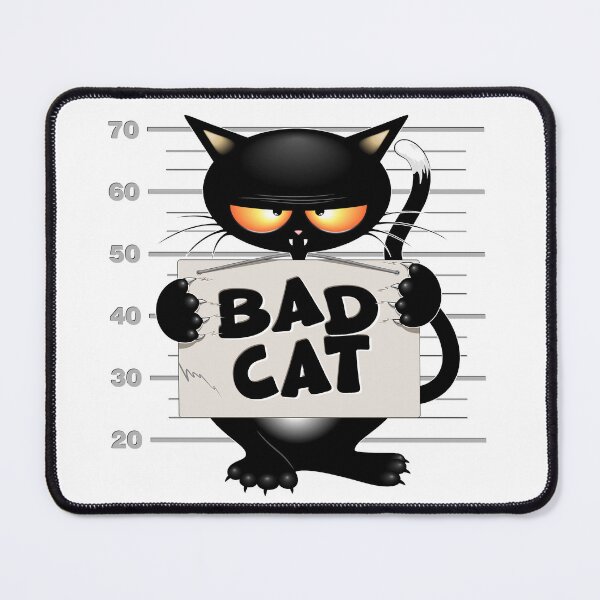 Item preview, "Bad Cat" Mugshot Funny and Upset Cat meme designed and sold by BluedarkArt.