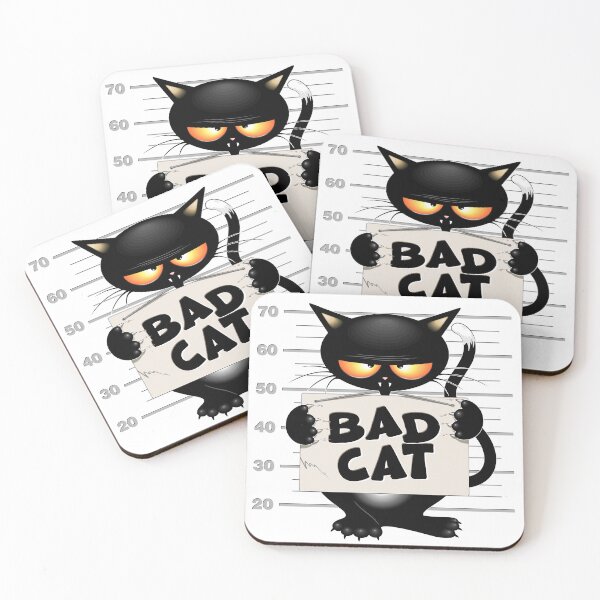 Item preview, "Bad Cat" Mugshot Funny and Upset Cat meme designed and sold by BluedarkArt.