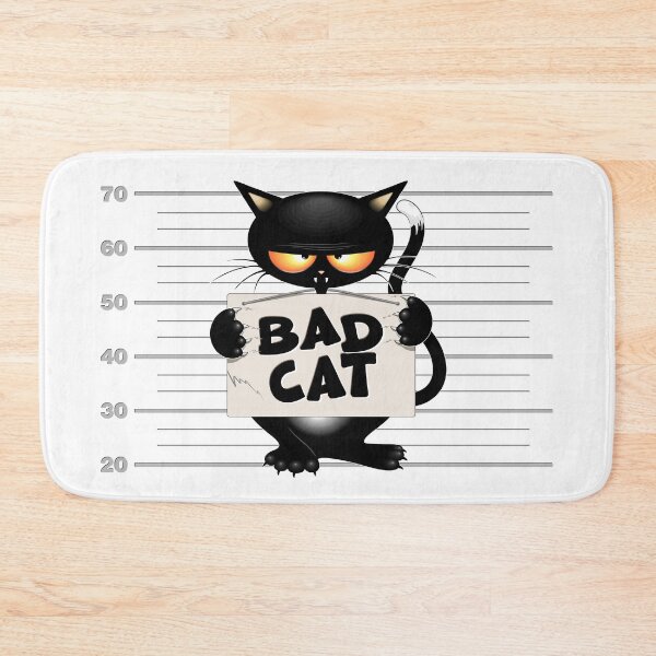 Item preview, "Bad Cat" Mugshot Funny and Upset Cat meme designed and sold by BluedarkArt.