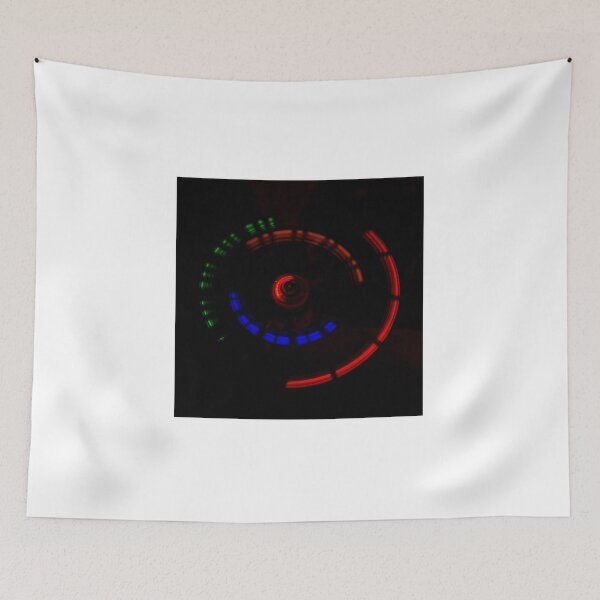 Item preview, Colorful LED Lights Spinning in Circular Motion Long Exposure Abstract Light Trails designed and sold by Nmallia.