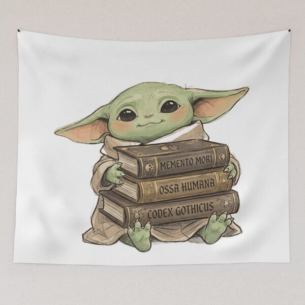 Item preview, BABY YODA GOTHIC BOOKS DARK ACADEMY GROGU designed and sold by LIS AND MELIVERSO.