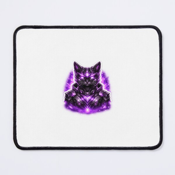 Item preview, ShadowPaws Cyber Cat Sticker – Purple Neon Futuristic Cat Art designed and sold by Shadowpaws Studio.