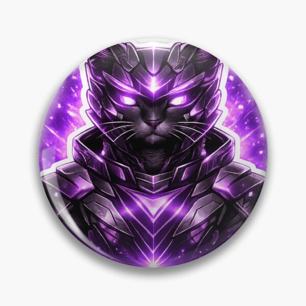 Item preview, ShadowPaws Cyber Cat Sticker – Purple Neon Futuristic Cat Art designed and sold by Shadowpaws Studio.