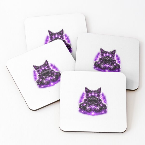 Item preview, ShadowPaws Cyber Cat Sticker – Purple Neon Futuristic Cat Art designed and sold by Shadowpaws Studio.