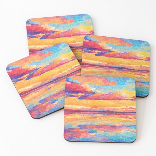 Item preview, Majestic Sunset over Salt Flats, Salar de Uyuni, Bolivian Landscape, Mixed Media Digital Collage designed and sold by SWSandraWechner.