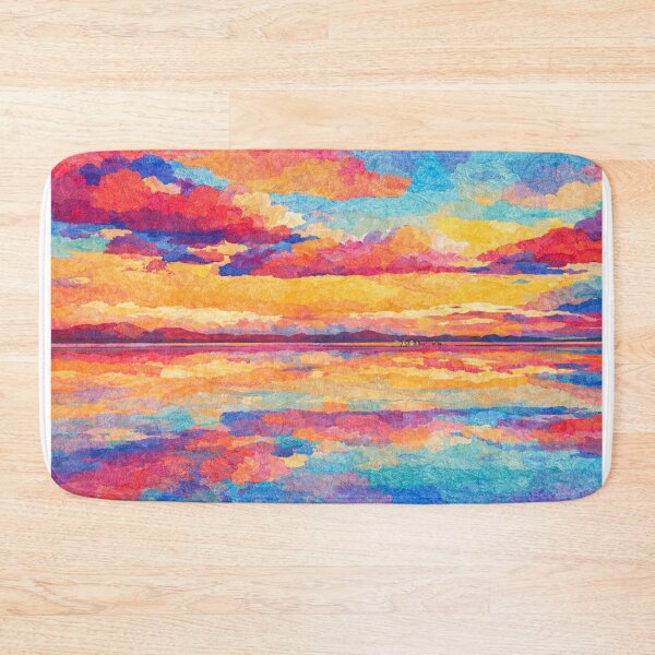 Item preview, Majestic Sunset over Salt Flats, Salar de Uyuni, Bolivian Landscape, Mixed Media Digital Collage designed and sold by SWSandraWechner.