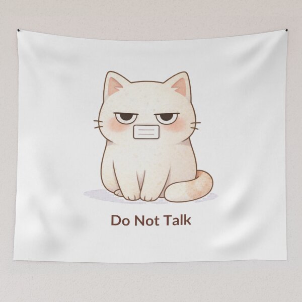 Item preview, Do Not Talk Cat | Cute Kawaii Aesthetic | Introvert Mood Design designed and sold by The Mood Index.