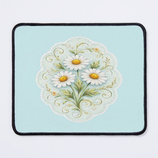 Item preview, Embroidered Chamomile: Medicinal Flower and Vintage Textile Art designed and sold by Romanticyvoz.
