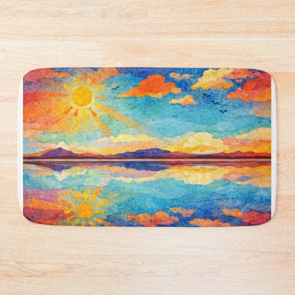 Item preview, Dramatic Sunset over Salt Flats, Salar de Uyuni, Bolivian Landscape, Mixed Media Digital Collage designed and sold by SWSandraWechner.