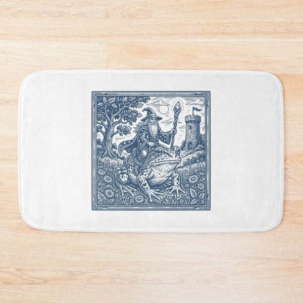 Item preview, Wizard Riding Frog Vintage Medieval Fantasy Goblincore Dark Art Retro Graphic designed and sold by EvrmoodCo.