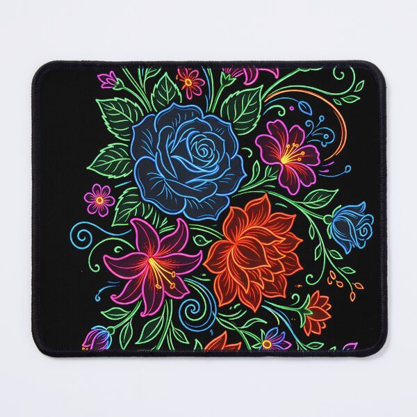 Item preview, Neon Bloom Garden – Vibrant Floral Glow Illustration designed and sold by blankTeeShirt.