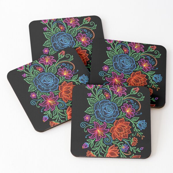 Item preview, Neon Bloom Garden – Vibrant Floral Glow Illustration designed and sold by blankTeeShirt.