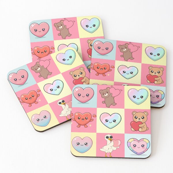Item preview, Sweet Heart Friends Grid - Kawaii Animal Sticker Set designed and sold by Rehnair.
