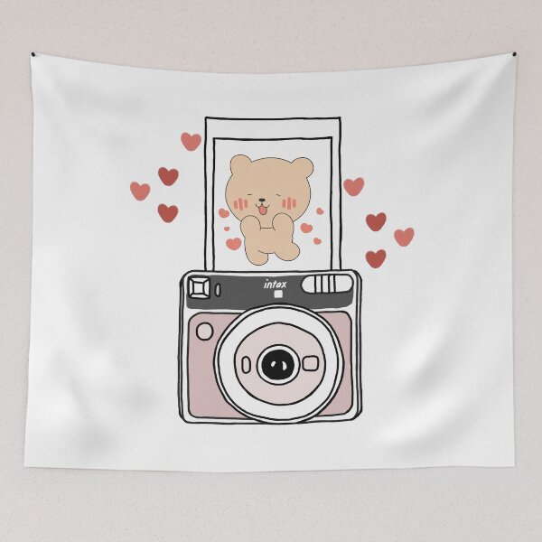 Item preview, Vintage Instant Camera and Happy Bear - Cute Retro photo designed and sold by Rehnair.